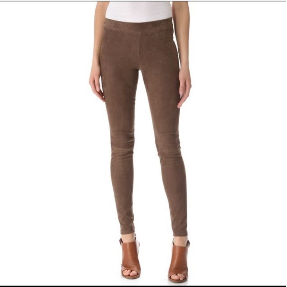 Vince Brown Suede Leggings Skinny Pants